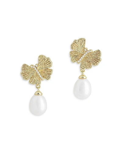 Anabel Aram Butterfly Cultured Freshwater Pearl Drop Earrings