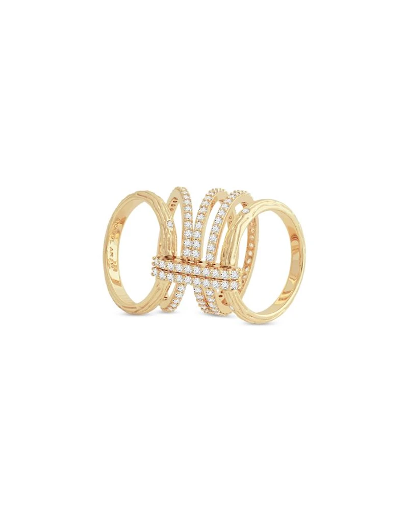 Enchanted Forest Multi Stack Ring 18K Gold Plated