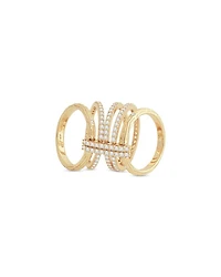 Enchanted Forest Multi Stack Ring 18K Gold Plated