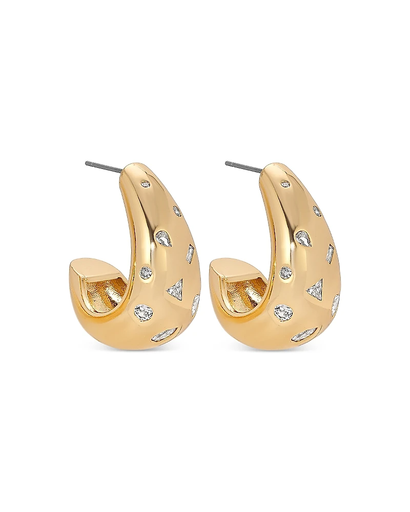 Ettika Hammered Mixed Shapes Hoop Earrings