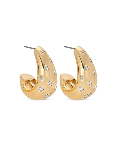 Ettika Hammered Mixed Shapes Hoop Earrings