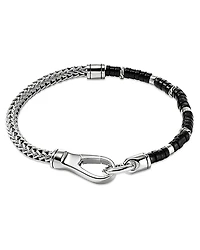 John Hardy Sterling Silver Heishi Black Onyx Beaded Flex Bracelet