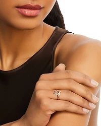 14K Yellow Gold Small Diamond Bezel Star of David Ring, 0.15 tcw