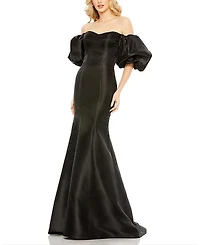 Mac Duggal Sweetheart Off The Shoulder Puff Sleeve Gown