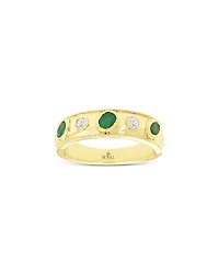 Bloomingdale's Fine Collection Emerald & Diamond Bezel Band
