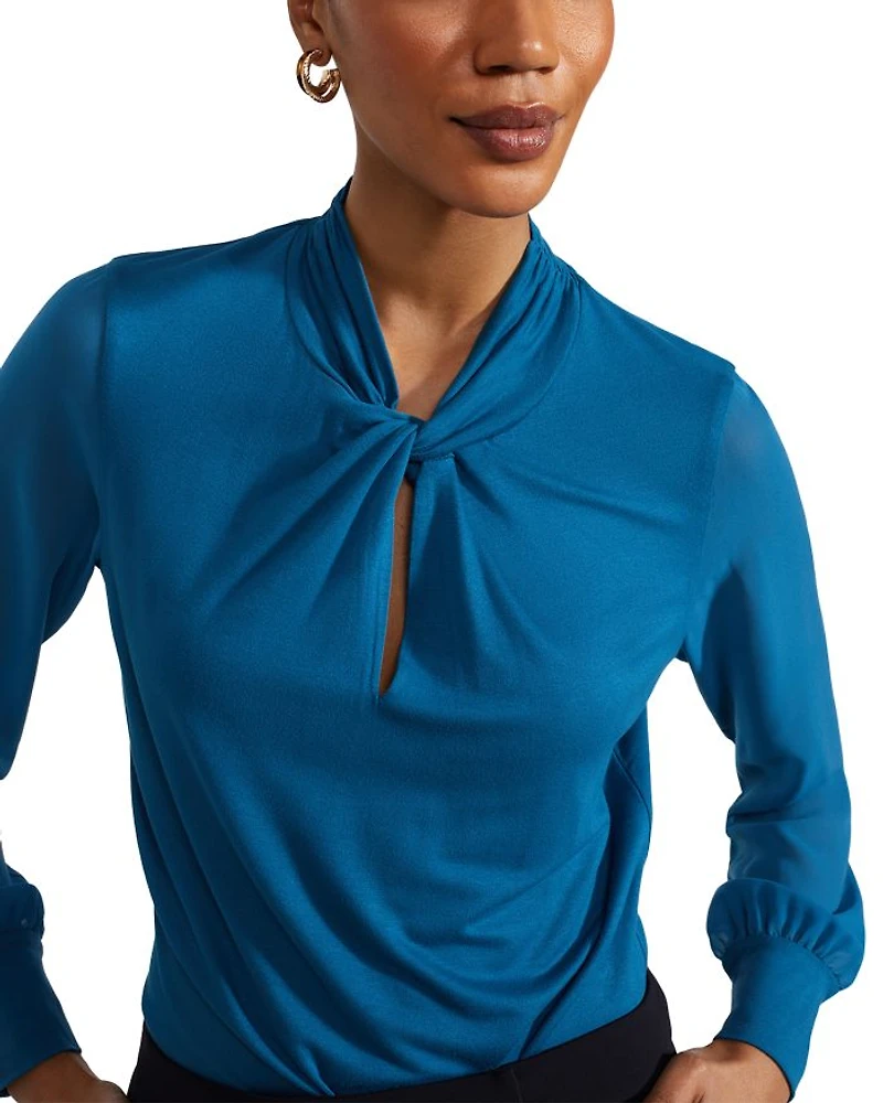 Ashley Twist Front Long Sleeved Blouse