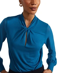Ashley Twist Front Long Sleeved Blouse