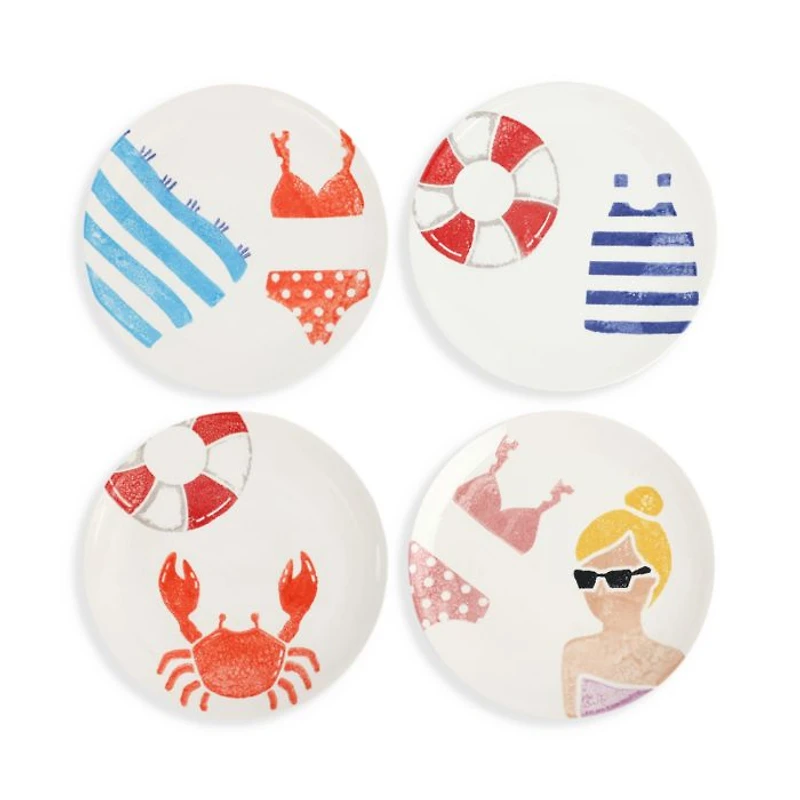 Riviera Assorted Salad Plates, Set of 4