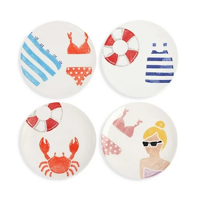Riviera Assorted Salad Plates, Set of 4