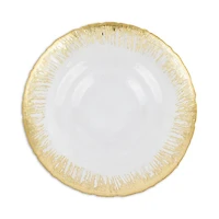Rufolo Glass Gold Brushstroke Medium Shallow Bowl