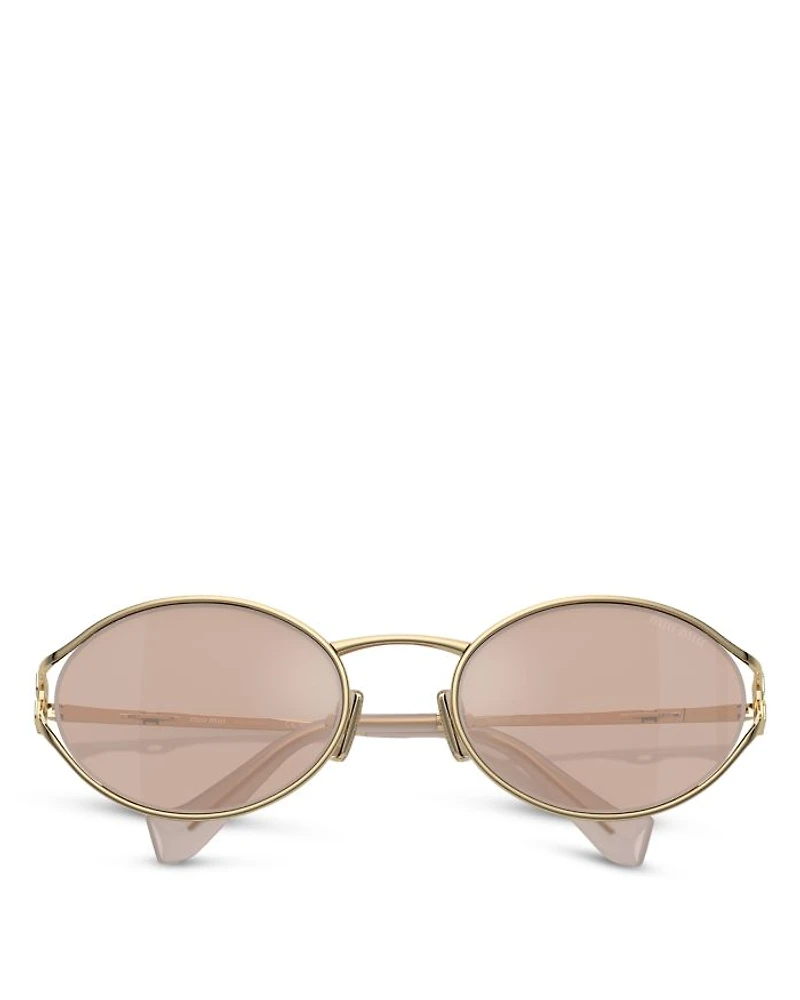 Metal Oval Sunglasses, 54mm