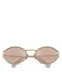 Metal Oval Sunglasses, 54mm