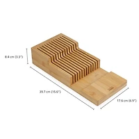 Bamboo Large 2-Tier Knife Organizer