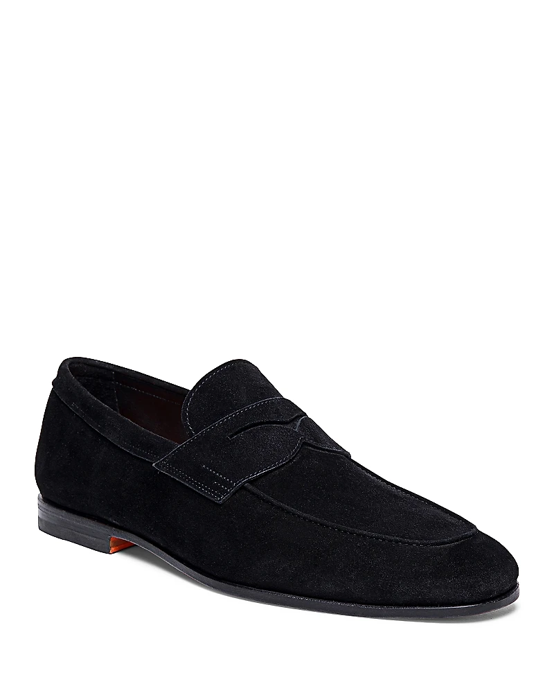 Santoni Carlos Suede Penny Loafers