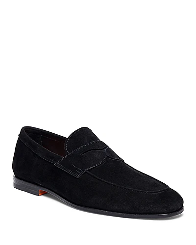 Santoni Carlos Suede Penny Loafers