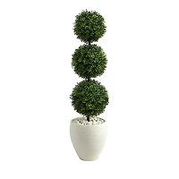 Nearly Natural 3.5ft. Boxwood Triple Ball Topiary Artificial Tree