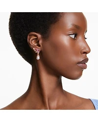 Gema Sakura Imitation Pearl & Crystal Mixed Cut Drop Earrings