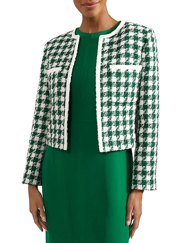 Genevieve Houndstooth Checkered Jacket