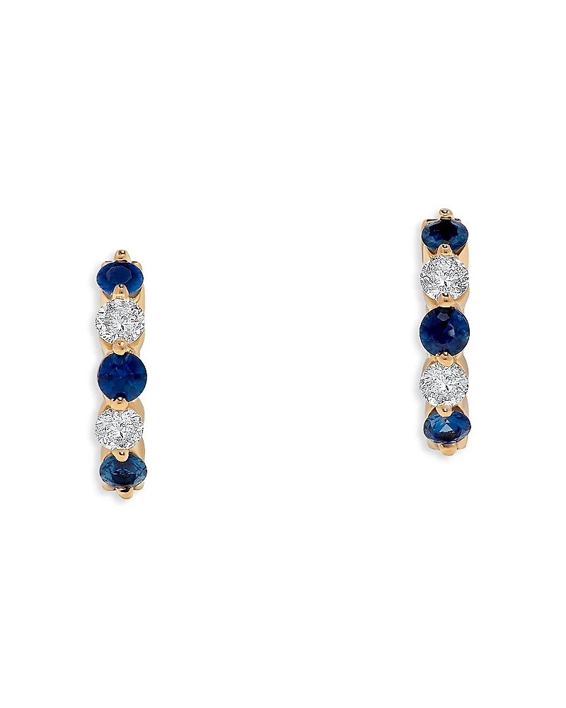 Bloomingdale's Fine Collection Sapphire & Diamond Hoop Earrings