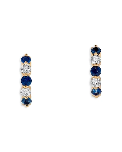 Bloomingdale's Fine Collection Sapphire & Diamond Hoop Earrings