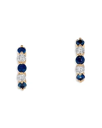 Bloomingdale's Fine Collection Sapphire & Diamond Hoop Earrings