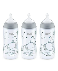 Nuk Unisex Smooth Flow Anti Colic Baby Bottle, 10 oz, 3 Pack, Elephant - Ages 0 - 24 Months +