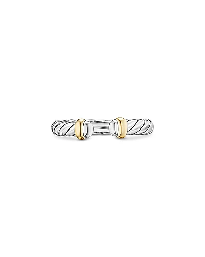 David Yurman Sterling Silver & 14K Yellow Gold Petite Cable Flex Ring