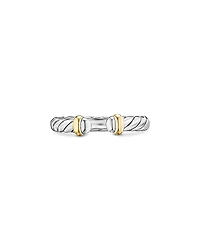 David Yurman Sterling Silver & 14K Yellow Gold Petite Cable Flex Ring
