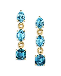 David Yurman 18K Yellow Gold Marbella Blue Topaz & Hampton Blue Topaz Drop Earrings