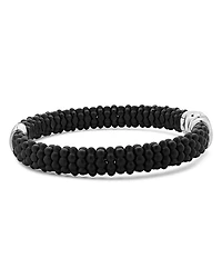 Men's 18K Yellow Gold & Sterling Silver Anthem Black Ceramic Caviar Station Bead Bracelet - Exclusive