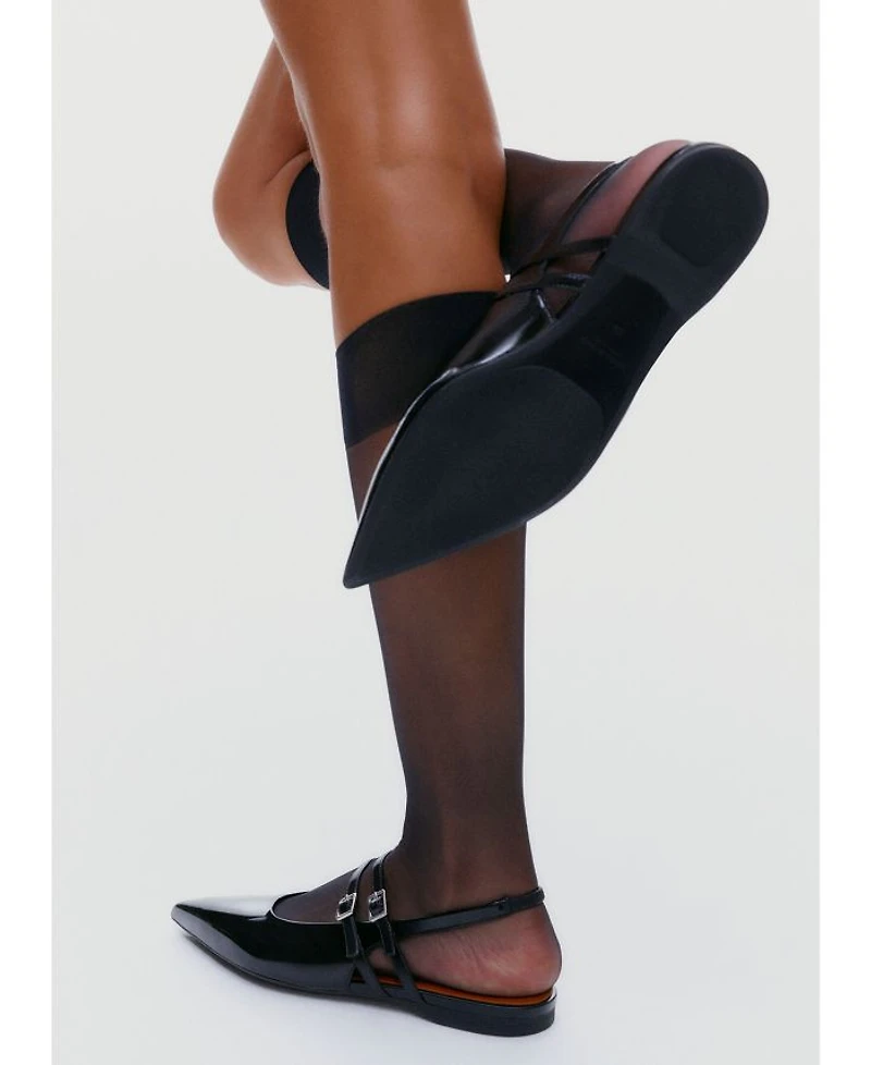 Women's Hermine Pointed Toe Double Strap Flats