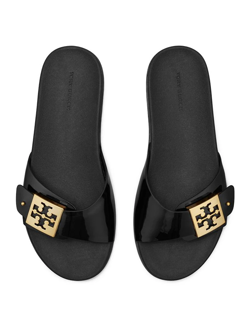 Women's Slip On Buckled Slide Sandals