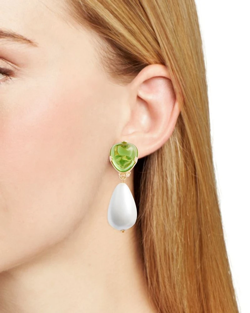 Imitation Pearl Drop Clip On Earrings