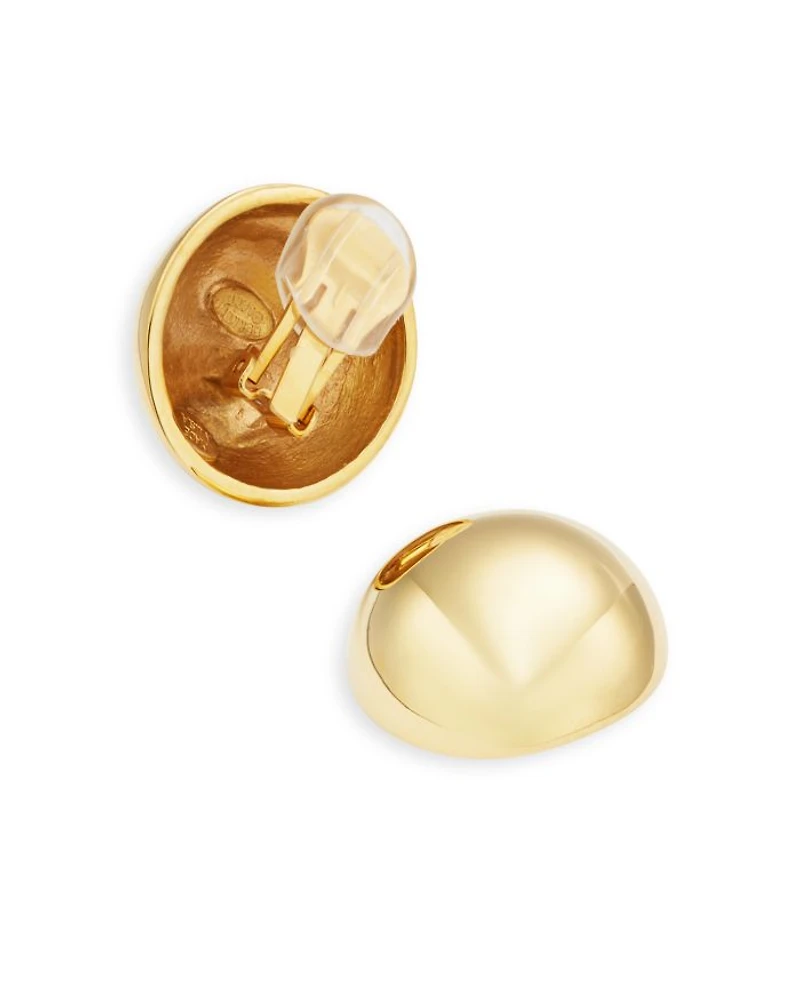 Domed Button Clip On Earrings