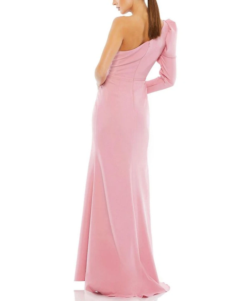 One Shoulder Puff Sleeve Gown