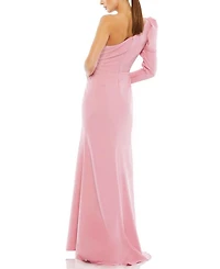 One Shoulder Puff Sleeve Gown
