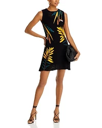 Embroidered Mini Sweater Dress