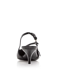 Women's Croc Embossed Pointed Toe Pumps