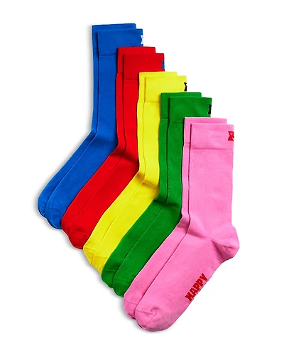 Happy Socks Assorted Solid Crew - 5 pk.