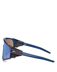 Latch Panel Rectangular Shield Sunglasses, 135mm