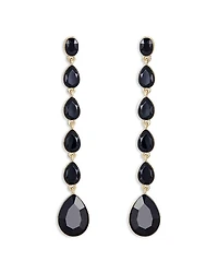 Crystallized Jet Crystal Linear Drop Earrings
