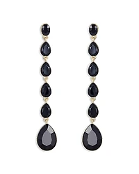 Ettika Crystallized Jet Crystal Linear Drop Earrings