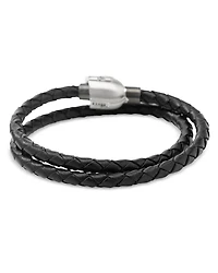Mandalorian Helmet Double Wrap Leather Bracelet