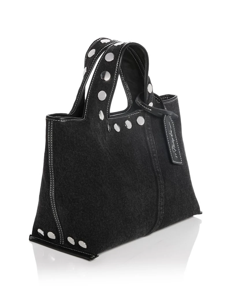 Washed Denim Mini Market Tote Bag