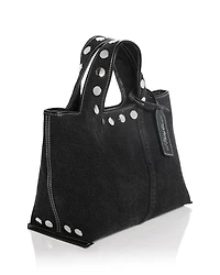 Washed Denim Mini Market Tote Bag