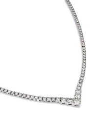 Diamond Chevron Tennis Necklace in 14K Gold, 6.0 tcw