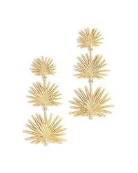 Pavé Fan Palm Triple Drop Earrings