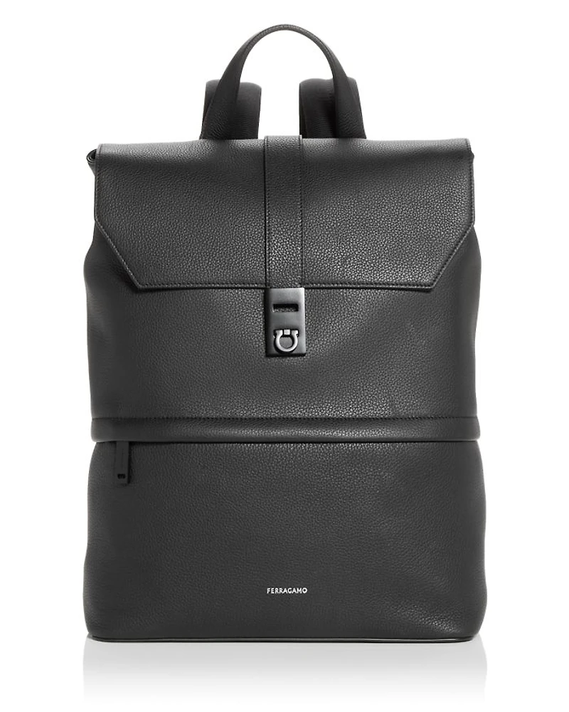 Gancini Buckle Leather Backpack
