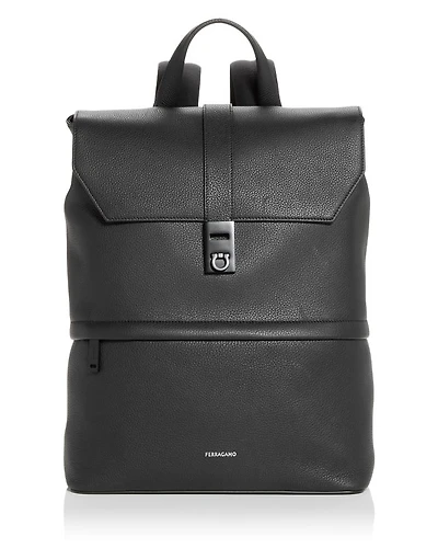 Gancini Buckle Leather Backpack