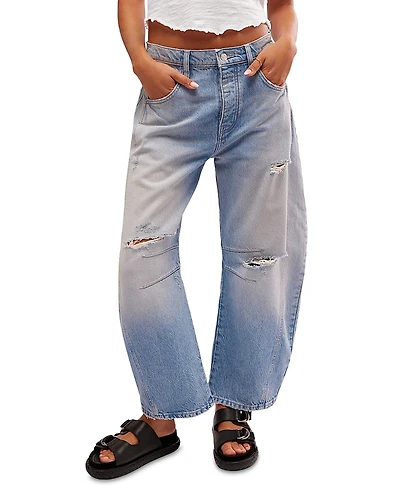 Free People Good Luck Rise Barrel Jeans